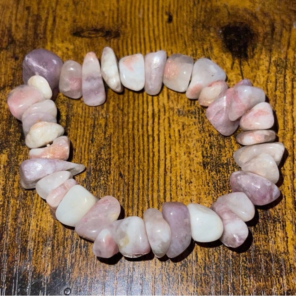 Pink Opal nugget beaded bracelet